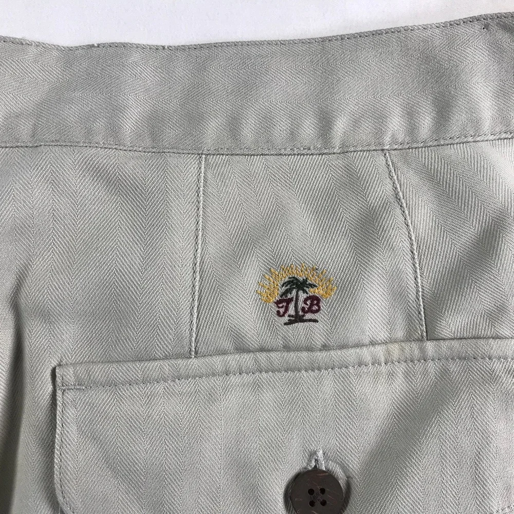 Tommy Bahama Relax Mens 40 Silk Herringbone Pleated Shorts Khaki Tan Resortwear